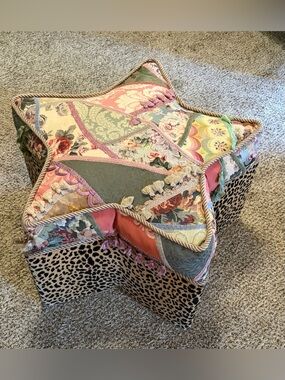 Eclectic Designer Handcrafted Star Stool/Ottoman By J. Wilde